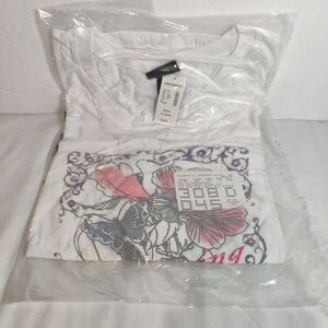 Lane Bryant Plus Size Maternity Butterflies Size- 22/24 White Top NEW